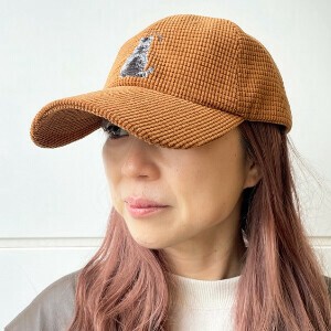 【2025秋冬】アニマル 後ろ姿 刺繍 ワッフル キャップ 帽子 ユニセックス