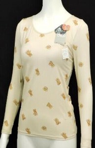 シルキーリッチ起毛　プリントカップ付き長袖　3色　9月新商品