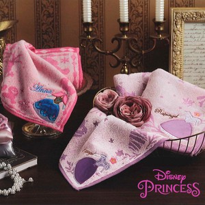 【Disney】ディズニープリンセス ドレス アップリケ刺繍 ミニタオル&フェイスタオル