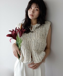 ミックス糸ハンドニットベスト