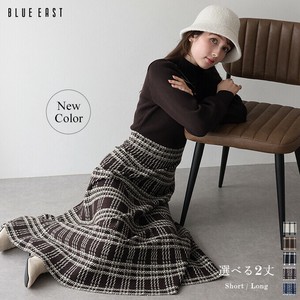 再入荷・新色追加【チェックジャガードニットワンピース】　ロングワンピース　フレアスカート