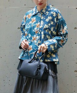 【2025秋冬新作】花柄シャツ ブラウス 長袖 トップス 綿100％ レディース