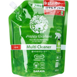 ハッピーエレファント 泡マルチクリーナー 無香料 詰替用 800mL