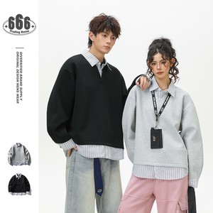 P23326 2025秋新作 日系 レトロ レイヤード シャツ ユニセックス カップル アウター