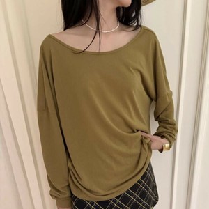u29371トップス レディース カットソー Tシャツ プルオーバー 2色 長袖 韓国風 2025秋新作