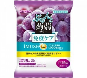 【機能性表示食品】ぷるんと蒟蒻ゼリーパウチ　プラズマ乳酸菌（巨峰味） 120g（20g×6個入） 【おやつ】