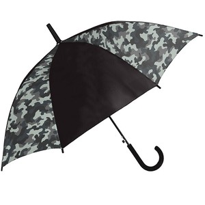 ■レイングッズ特集■■2025AW　先行予約■　子供長傘　2コマコンビ迷彩　GY（ジャンプ）