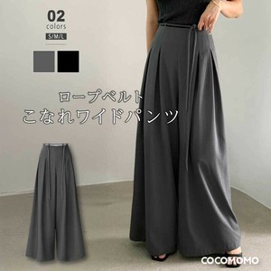 タックパンツ ワイドパンツ オフィスカジュアル レディース パンツ タックワイドパンツ スラックス