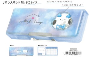 【2025年秋冬新作】【シマエナガ】コンパクト両面開きペンケースリボン入りシャカシャカタイプ　Mofu Diary