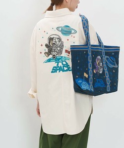 【2025秋冬新作】刺繍 デニムシャツ ブラウス 長袖 ベア ライトアウター レディース