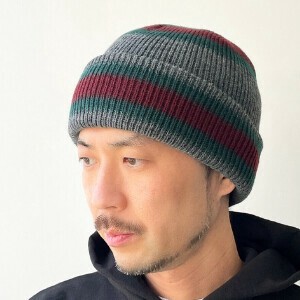 【2025秋冬】リバーシブル ボーダー 無地 ニット 帽子 ユニセックス