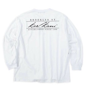 KARL KANI 大きいサイズ 天竺長袖Tシャツ ホワイト