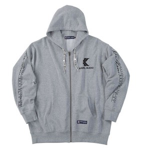 KARL KANI 大きいサイズ 裏毛フルジップパーカー ミックスグレー