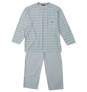 MARIE CLAIRE HOMME 大きいサイズ 天竺ボーダーTシャツセット ライトグレー