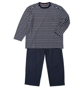MARIE CLAIRE HOMME 大きいサイズ 天竺ボーダーTシャツセット ネイビー