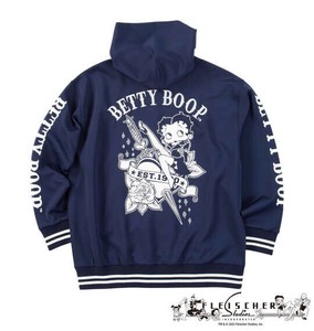 BETTY BOOP 大きいサイズ ダンボールニットフルジップパーカー ネイビー