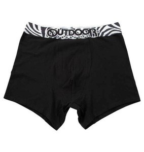 OUTDOOR PRODUCTS 大きいサイズ 綿ベア天転写ゴムブラックボクサーパンツ ブラック×ゼブラ