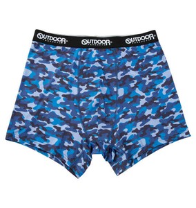 OUTDOOR PRODUCTS 大きいサイズ ポリエステルベア天カモフラ柄ボクサーパンツ ネイビーカモ