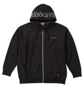 OUTDOOR PRODUCTS 大きいサイズ 綿タッチエステルダンボールフルジップパーカー ブラック