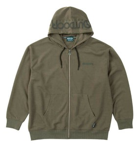 OUTDOOR PRODUCTS 大きいサイズ 綿タッチエステルダンボールフルジップパーカー カーキ