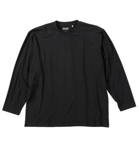 MC.S.P 大きいサイズ オーガニックコットンクルーネック長袖Tシャツ ブラック