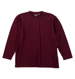 MC.S.P 大きいサイズ オーガニックコットンクルーネック長袖Tシャツ エンジ