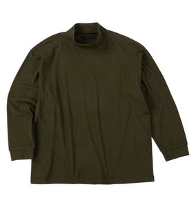 MC.S.P 大きいサイズ ストレッチフリースハイネック長袖Tシャツ オリーブ