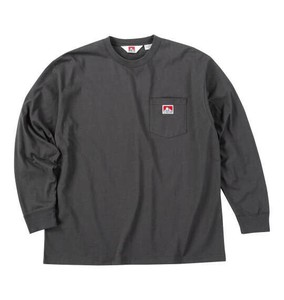 BEN DAVIS 大きいサイズ ピスポケット付長袖Tシャツ チャコール