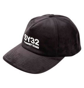 SY32 BY SWEET YEARS 大きいサイズ ベロア3レイヤーキャップ ブラック