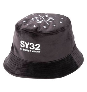 SY32 BY SWEET YEARS 大きいサイズ ベロア3レイヤーハット ブラック