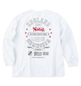 NORTON 大きいサイズ 天竺長袖Tシャツ ホワイト