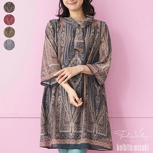 2025年新商品 束腰外衣 女士 佩斯利 长衫 7分袖