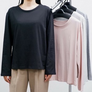 予約 定番新作 綿100％ 無地丸首ロンT　長袖　長袖Tシャツ ロンT カットソー 丸首 長袖カットソー  無地
