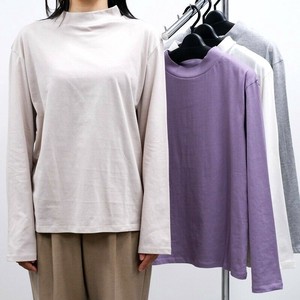 予約 綿100％ 無地 ハイネックロンT　長袖 長袖Tシャツ ロンT カットソー 長袖カットソー ハイネック 綿