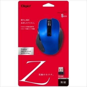 ナカバヤシ　小型無線5ボタンBlueLEDマウス　ブルー　MUS-RKF119BL