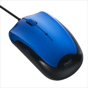 ナカバヤシ　有線静音3ボタンBlueLEDマウス　ブルー　MUS-UKT124BL