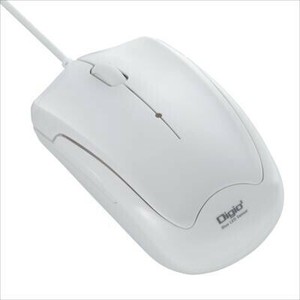 ナカバヤシ　有線静音3ボタンBlueLEDマウス　ホワイト　MUS-UKT124W