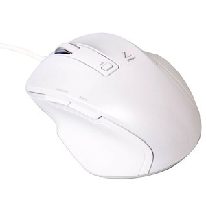 ナカバヤシ 小型 有線 5ボタンBlueLEDマウス ホワイト MUS-UKF120W