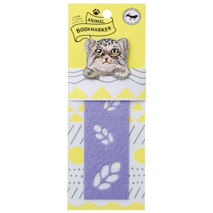【予約販売9/29出荷開始】ANIMAL BOOKMARKER 刺繍しおり マヌルネコ