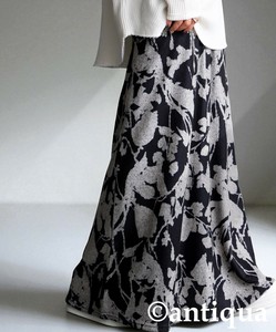 [antiqua] Skirt Flare Ladies fashion Floral Pattern