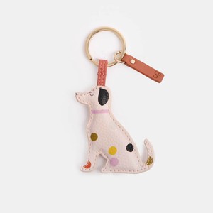 【caroline gardner】PALE PINK DOTTY LAB DOG NOVELTY KEYRING