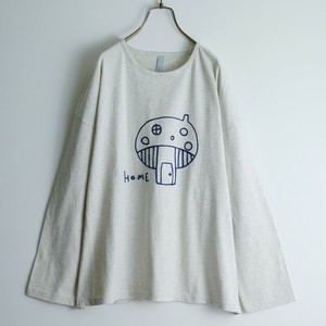 ハッピープライス！【きのこのお家刺繍プルオーバー】きのこ 刺繍 カジュアル イマゴ