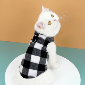 服 ベスト 犬猫用 チェック柄 秋冬 ペット用品 MBQ3542