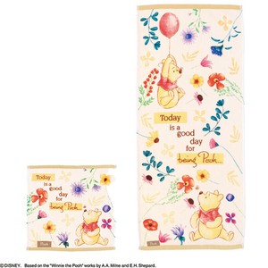 【Disney】ディズニー くまのプーさん ハピネスフラワーデイ ミニタオル&フェイスタオル 抗菌防臭加工
