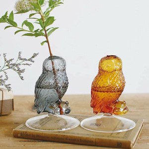 【SOW】ガラス フクロウベース 花瓶 フラワーベース インテリア