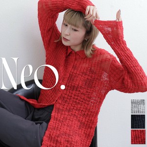 ■Neo.■ シアーニットカーディガン ポロニット 襟付き　◎WEB限定販売◎