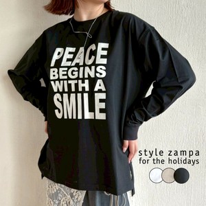 【2025AW新作】綿100％ ロゴプリント ロングTシャツ 長袖 トップス