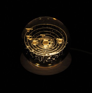 【2025年秋冬新作予約】【動物モチーフ】3DクリスタルボールLEDライト　太陽系　18045