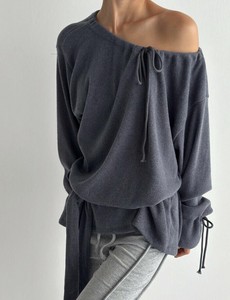 【2025秋冬新作】シャーリングリボンデザインニット