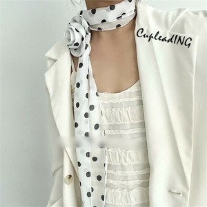 ＜人気商品＞INSスタイル ドット柄ロングシルエット バラモチーフネックアクセサリー